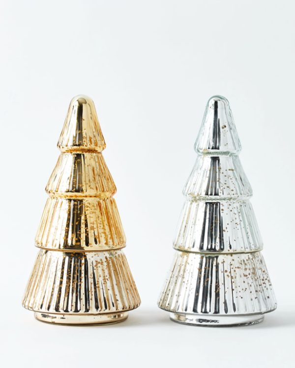 Gold and Silver Mercury Tree Candle