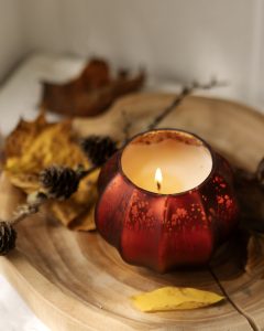 Copper Leaves Candle (3)